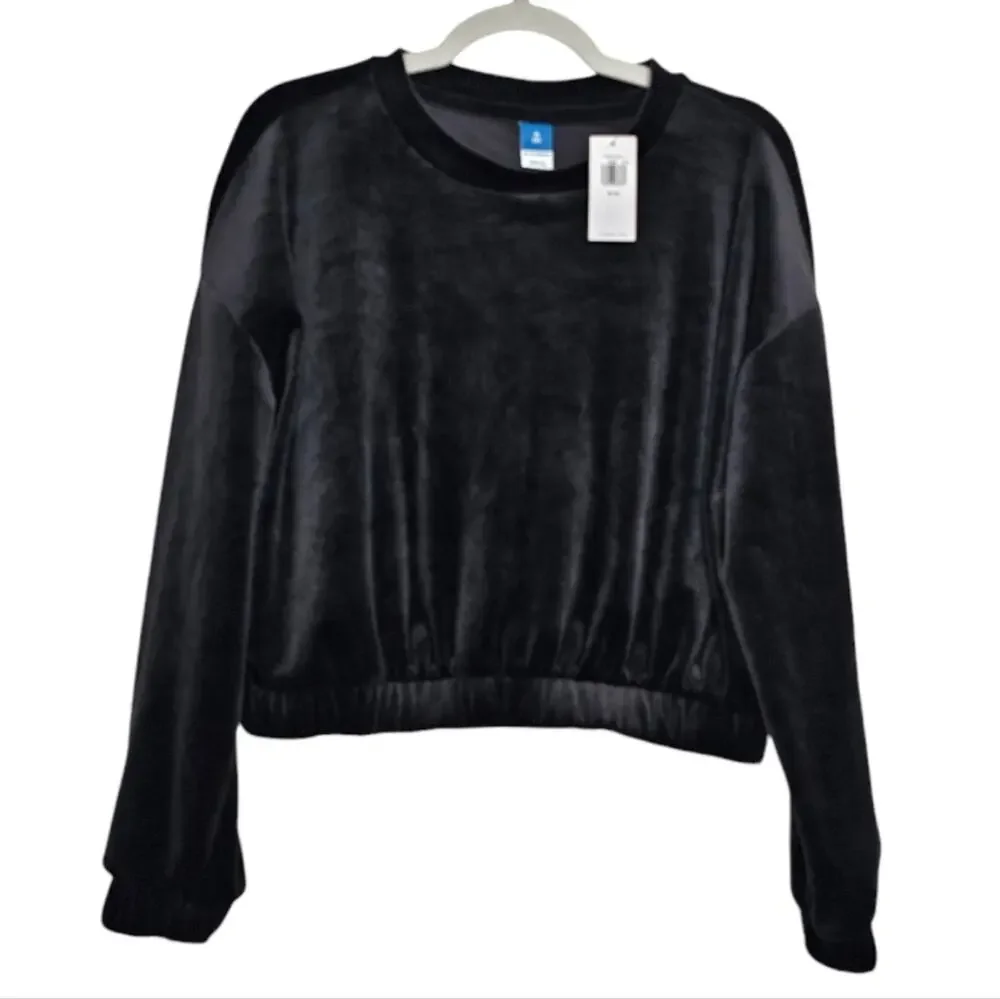 Old Navy Long Sleeve Crushed Velvet Black Elastic Waist and Wrist Girls 8 (M)